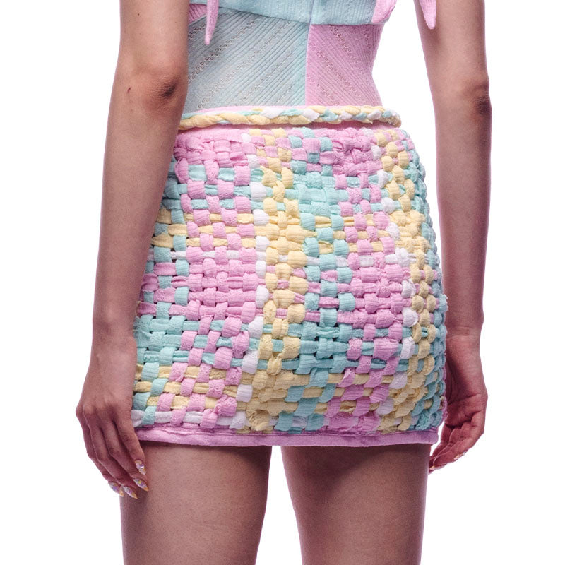 Pastel Crochet Mini Skirt