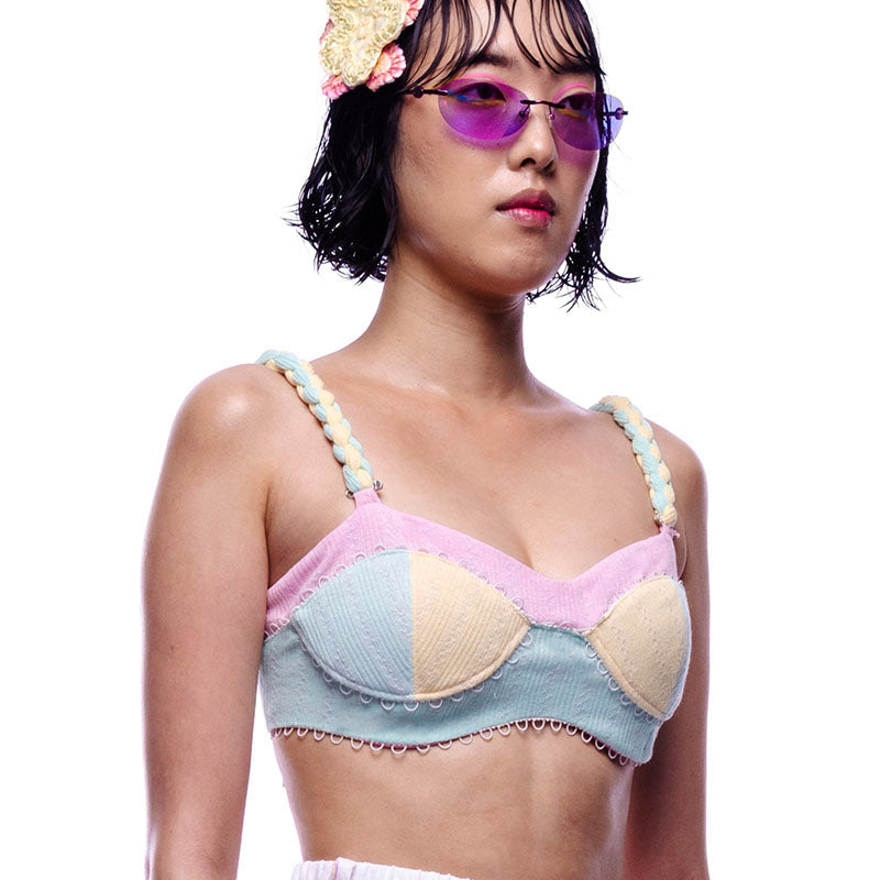 Pastel Bra with Braided Straps *Ships after 3 weeks*