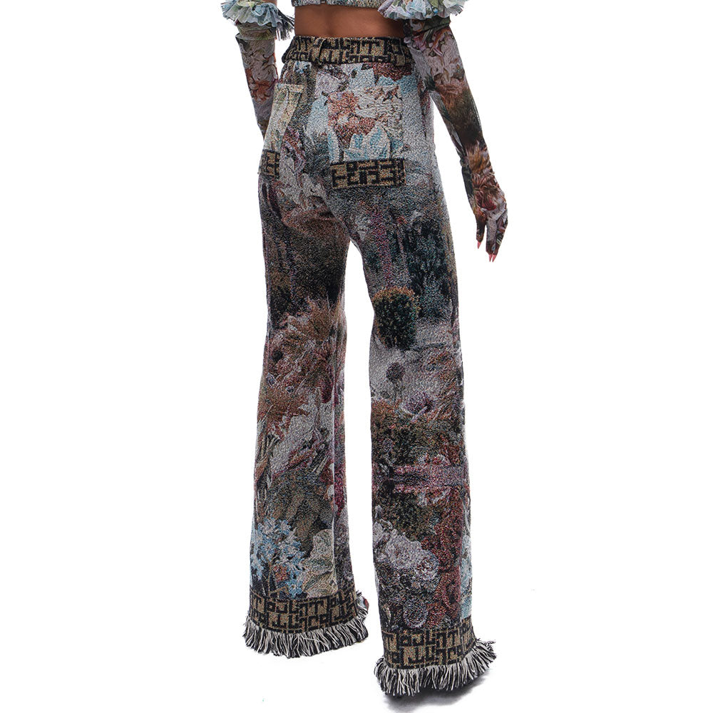 High-Waist Tapestry Trousers