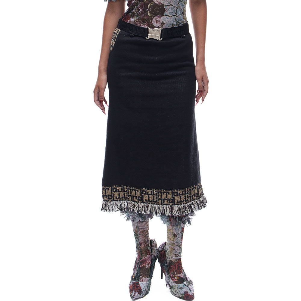 Tapestry Knee Skirt